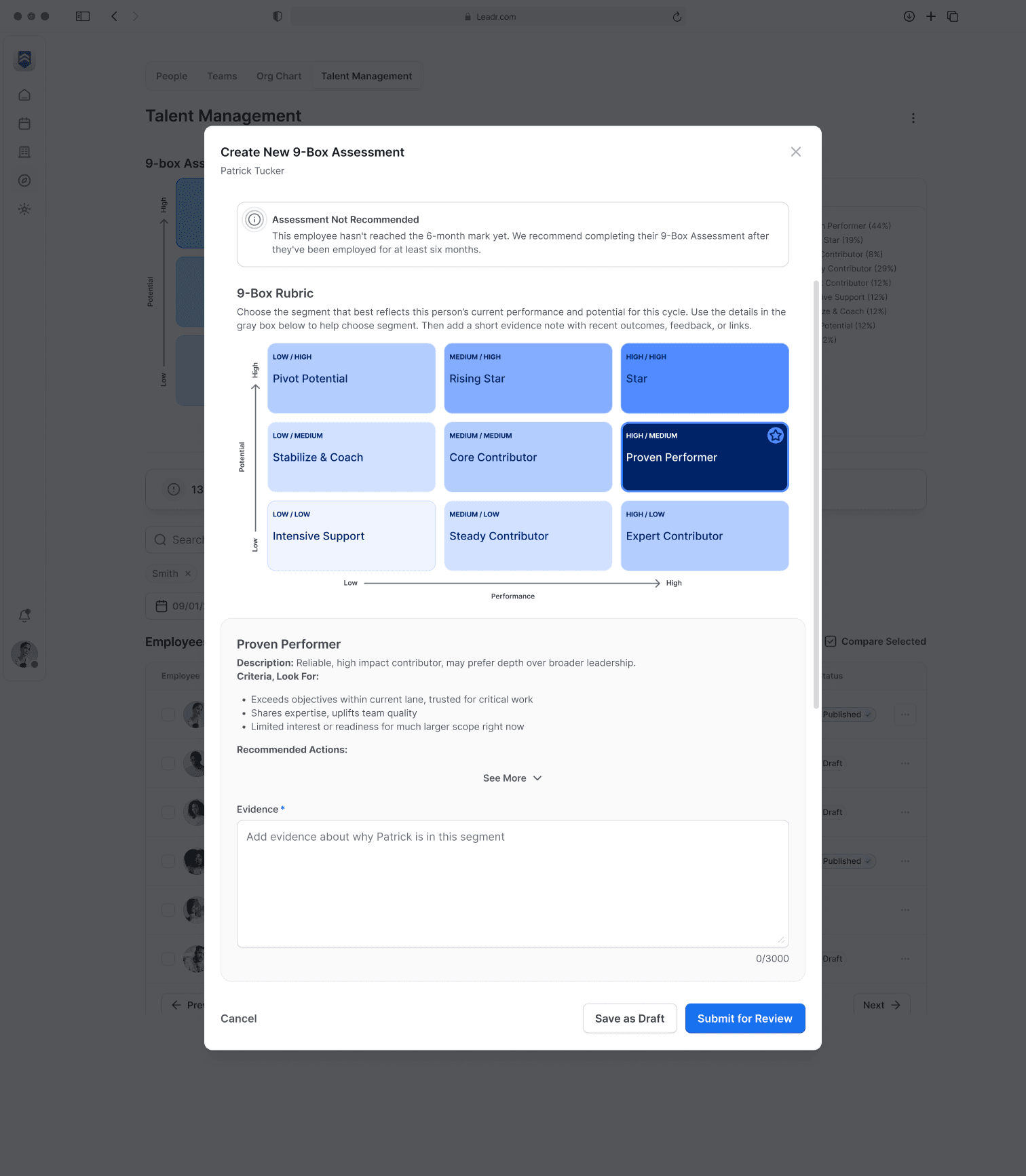 9-Box Talent Assessment Platform screenshot 2